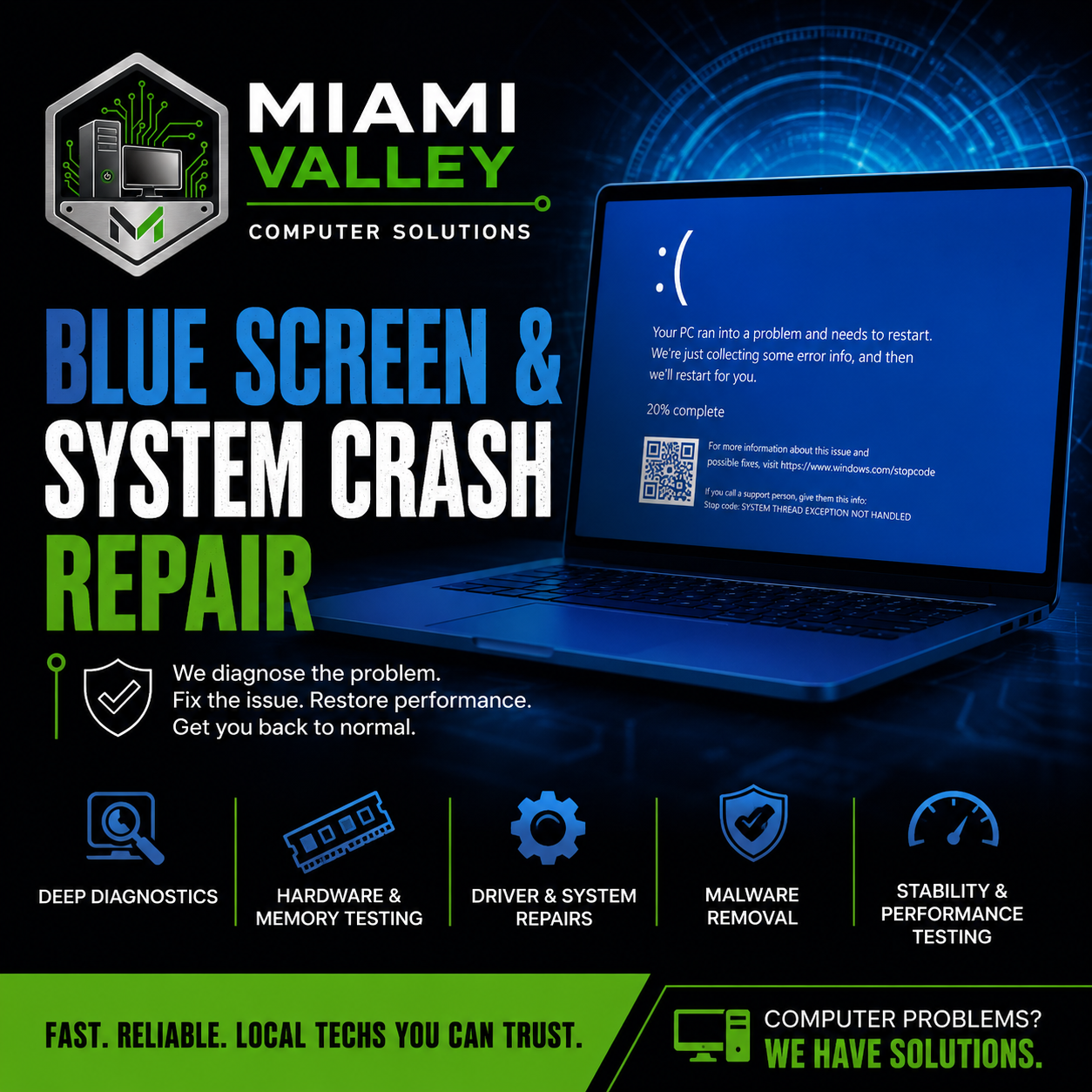 Blue Screen & System Crash Repair